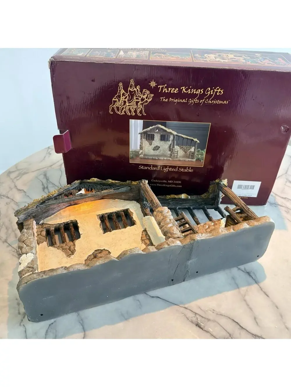The Real Life Nativity Lighted Stable NEW Three Kings Gifts NIB CHRISTMAS Manger